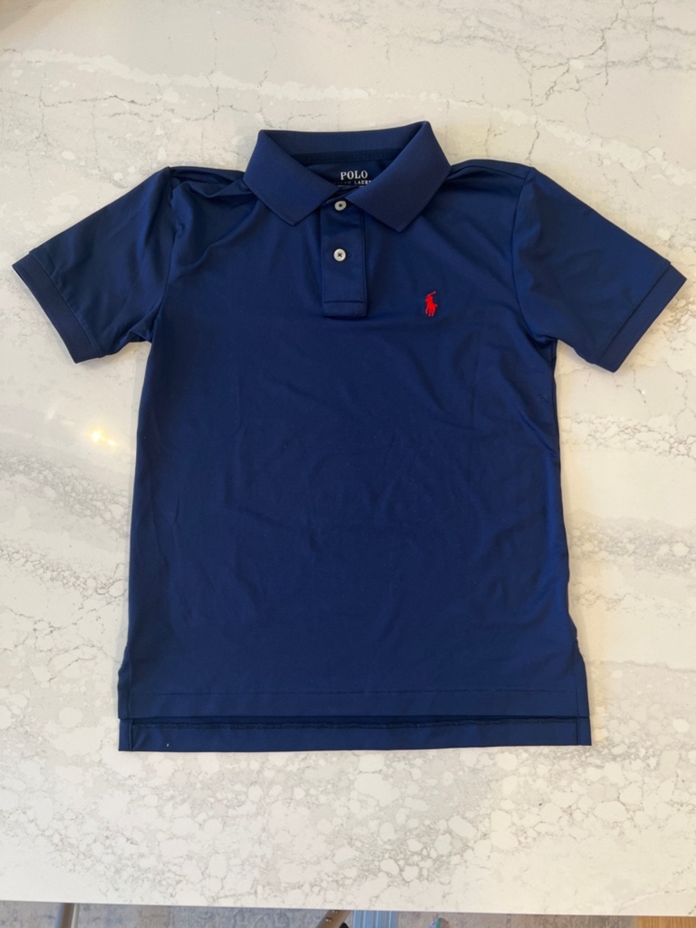 Polo by Ralph Lauren Performance Boys' Navy Polo with Red Pony Logo